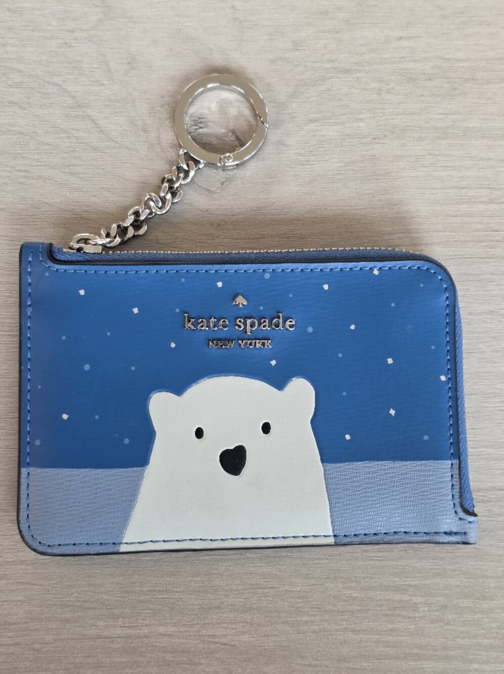 Kate Spade Arctic Friends Medium L-Zip Card Holder